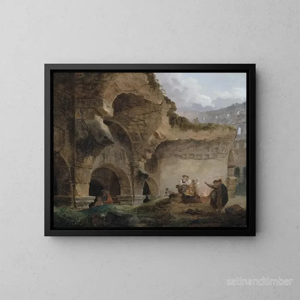 Reproduktion av målningen Laveuses dans les ruines du Colisée - Hubert Robert