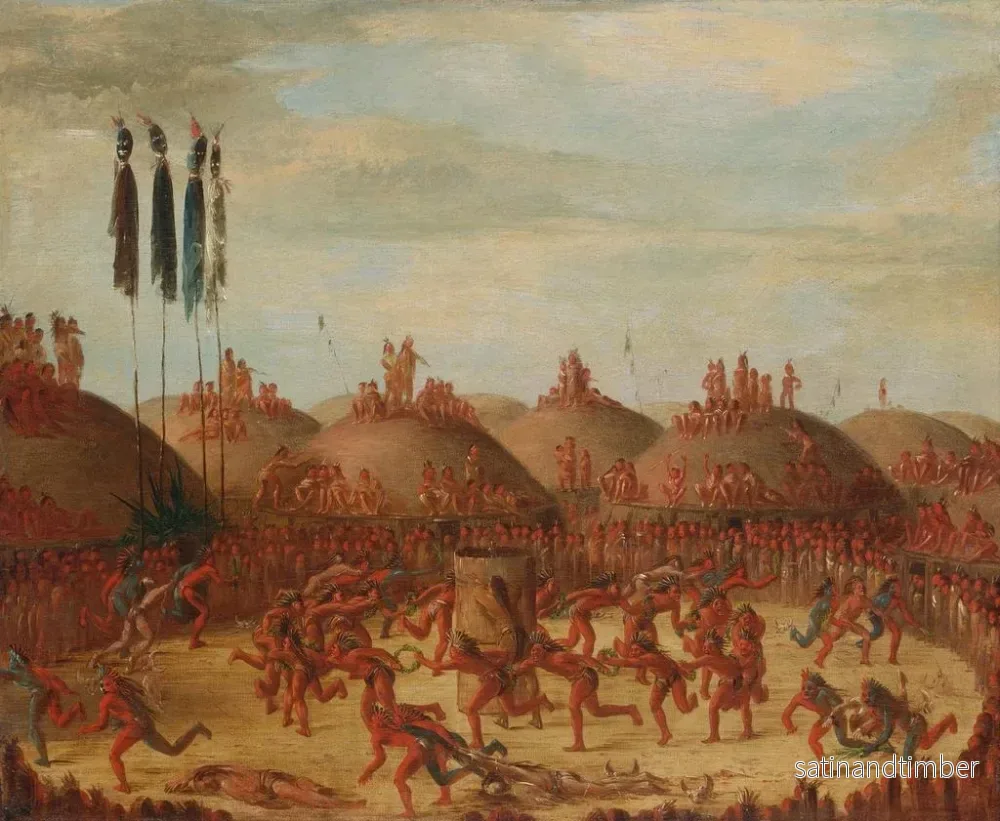 Reproduktion av målningen La dernière course, cérémonie Mandan OkeePa - George Catlin - Bild 2