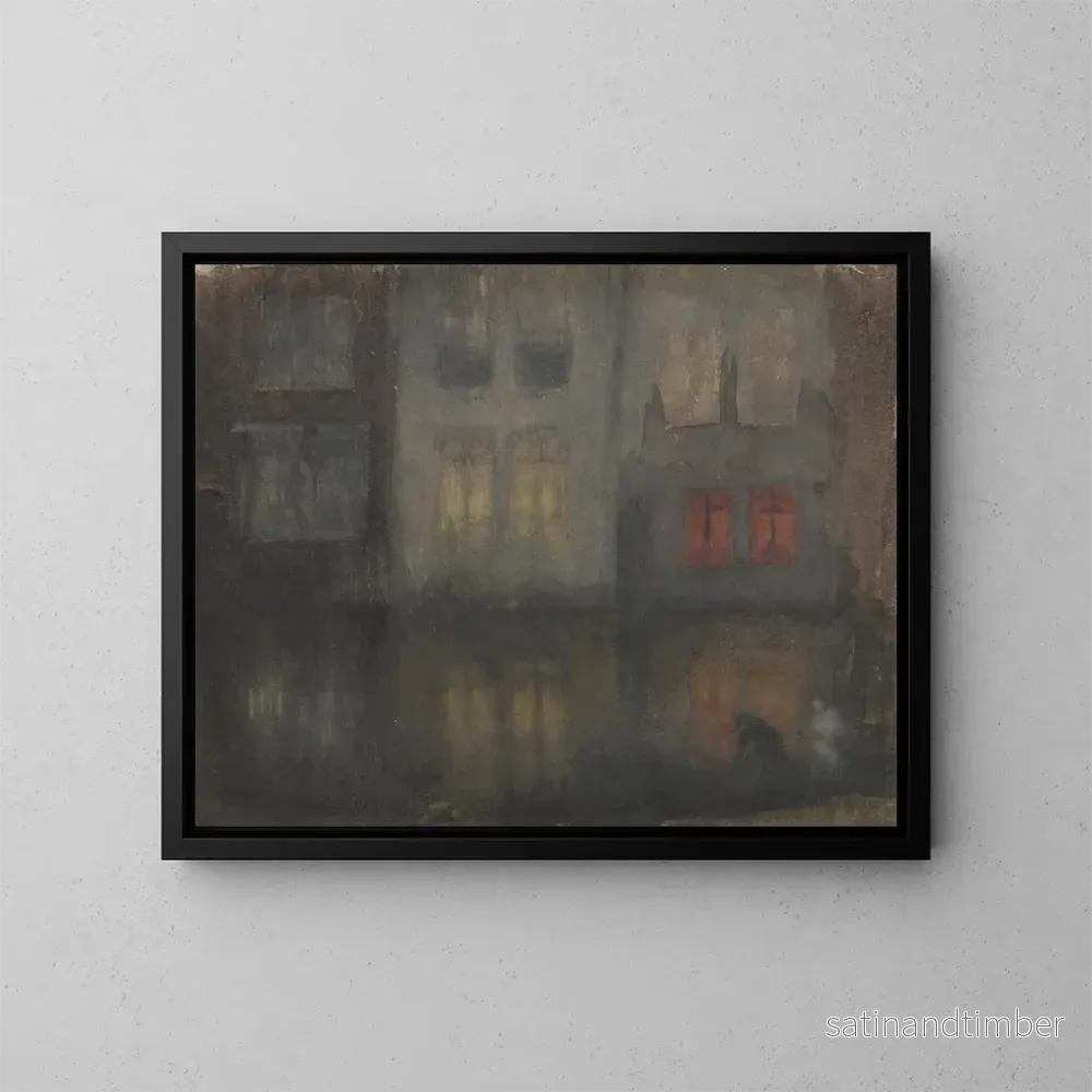 Reproduktion av målningen Nocturne noir et rouge, canal de Hollande - James Abbott McNeill Whistler
