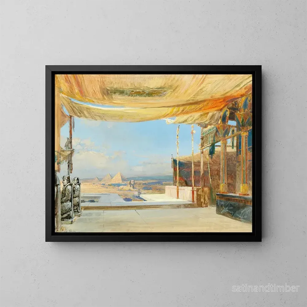 Reproduktion av målningen Vue du Sphinx et des pyramides de Gizeh - Konrad Petrides