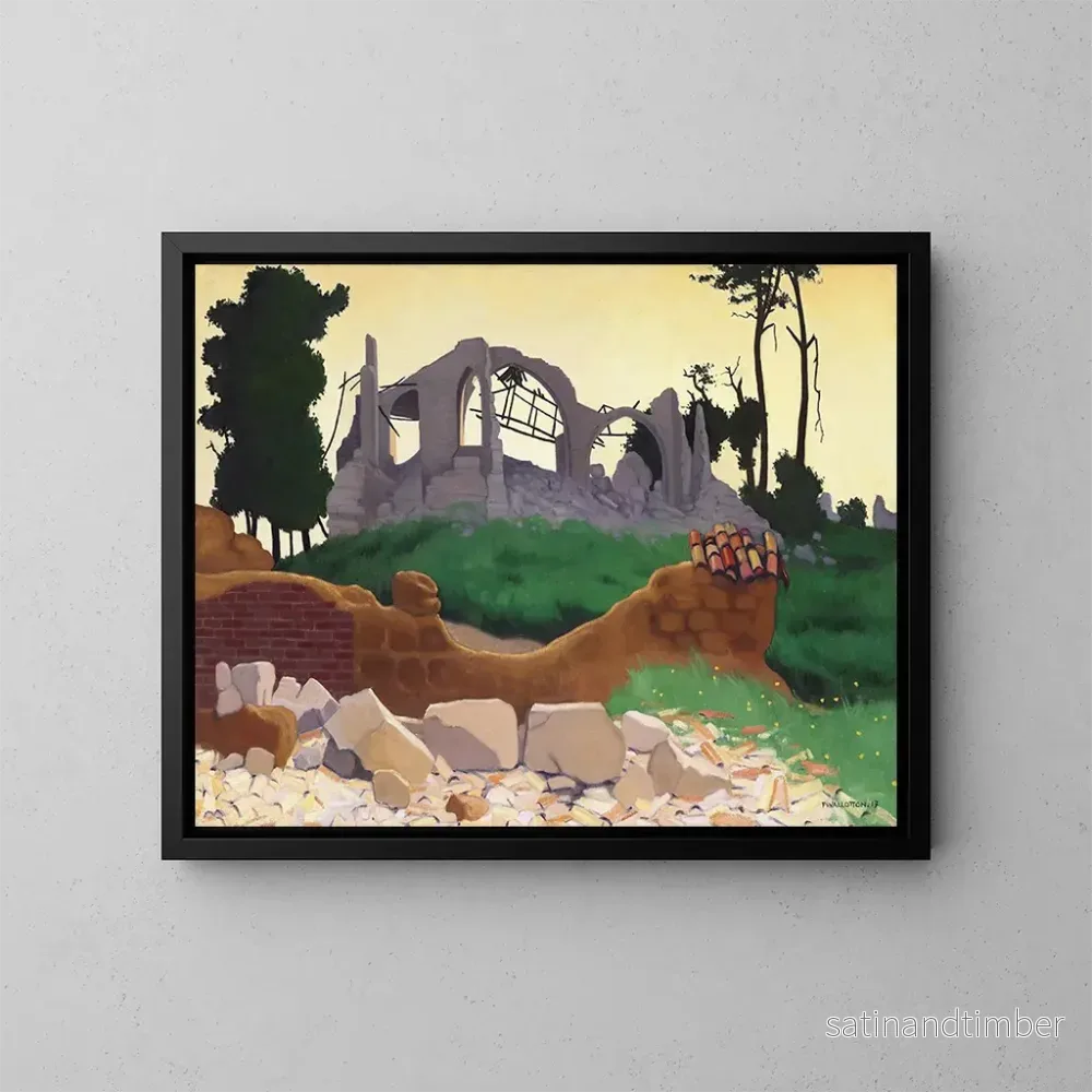 Reproduktion av målningen av Souain-kyrkan - Félix Vallotton