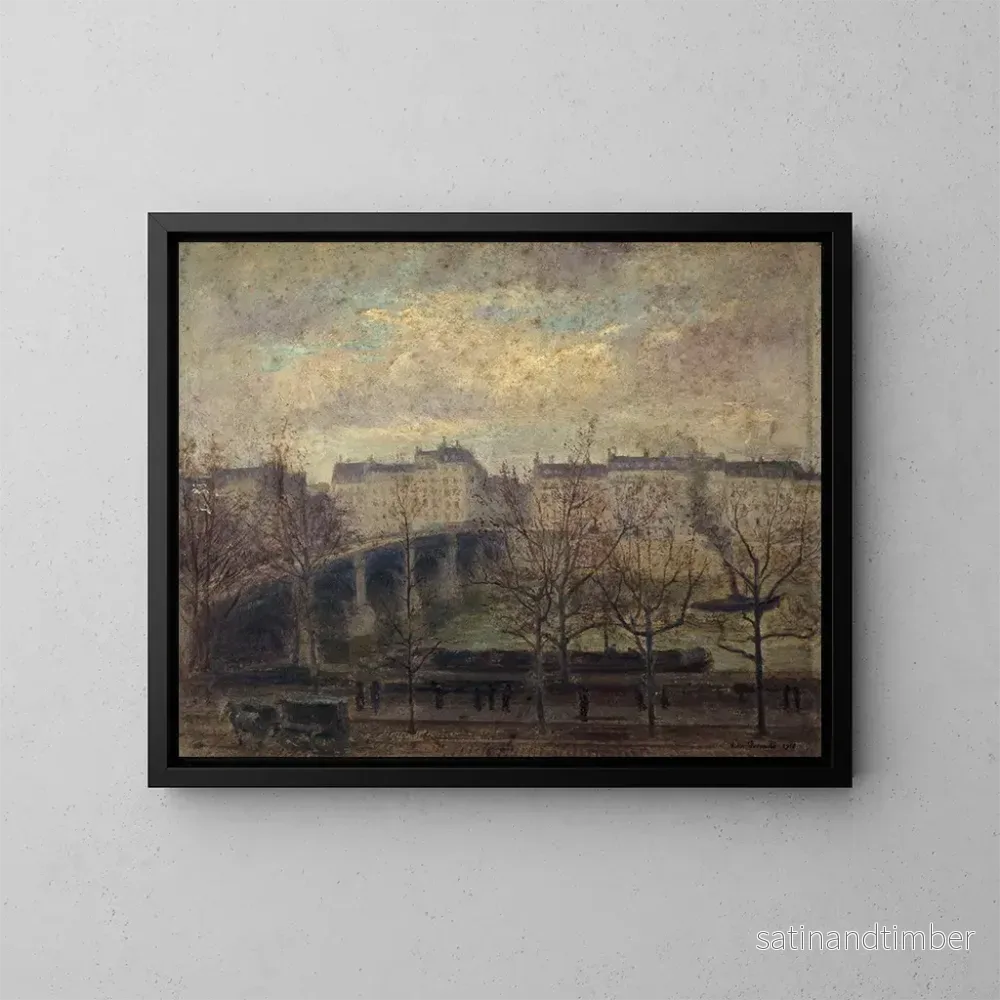 Reproduktion av målningen Le pont de la Tournelle - Victor Lecomte