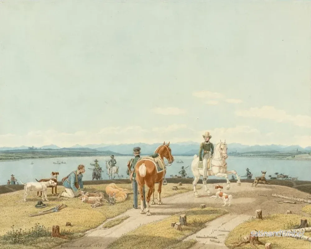 Reproduktion av målningen Efter jakt - Wilhelm von Kobell - Bild 2