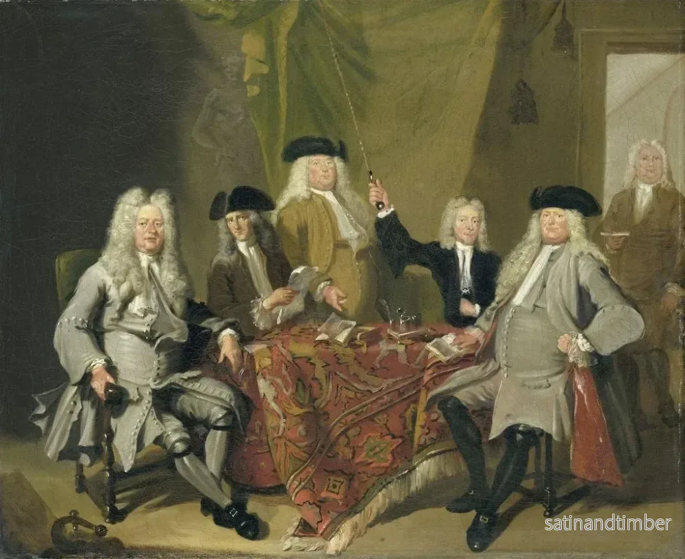 Reproduktion av målningen Inspektörer vid Collegium Medicum i Amsterdam 1724 - Cornelis Troost - Bild 2