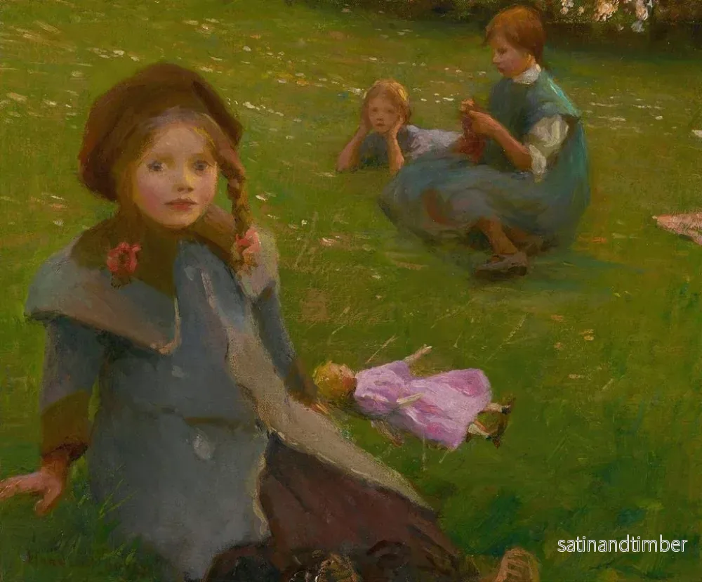 Reproduktion av målningen La poupée lilas - Harold Harvey - Bild 2