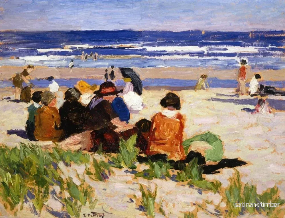Reproduktion av målningen På stranden i Ogunquit, Maine - Edward Henry Potthast - Bild 2