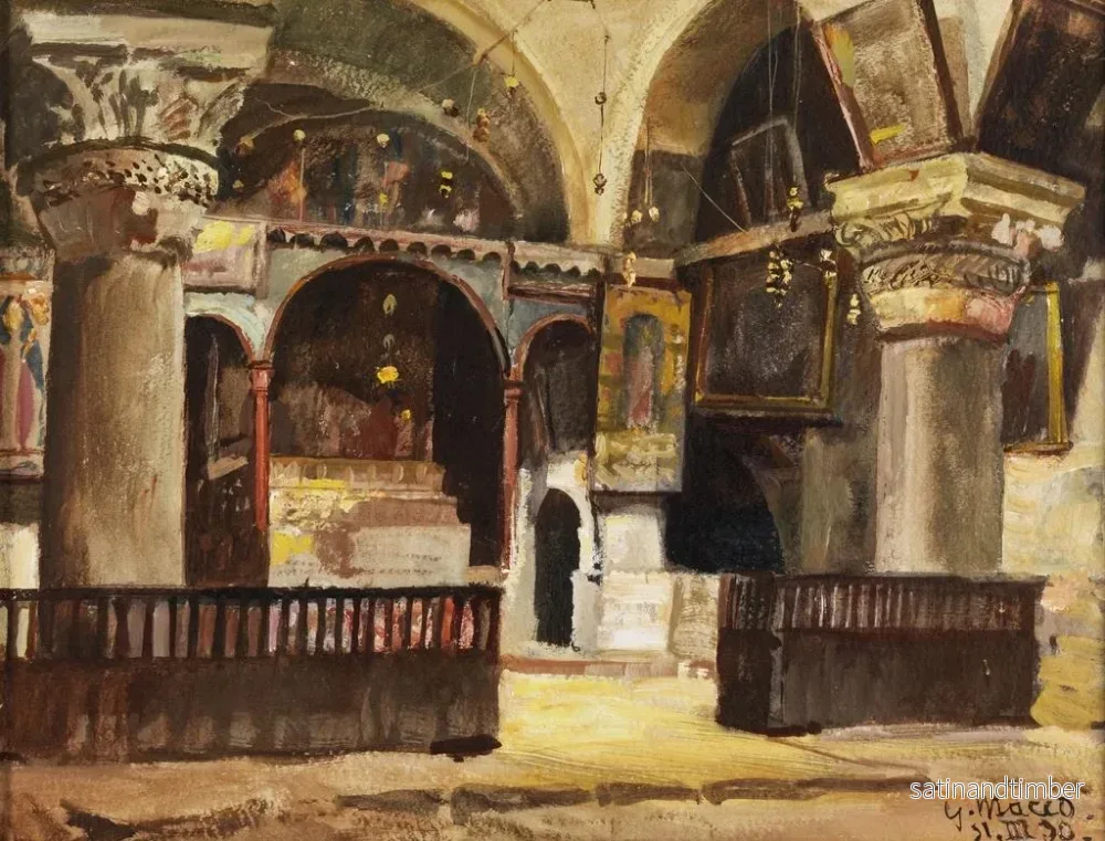 Reproduktion av målningen Vue sur la chapelle Hélène de l'Église du Saint-Sépulcre - Georg Macco - Bild 2