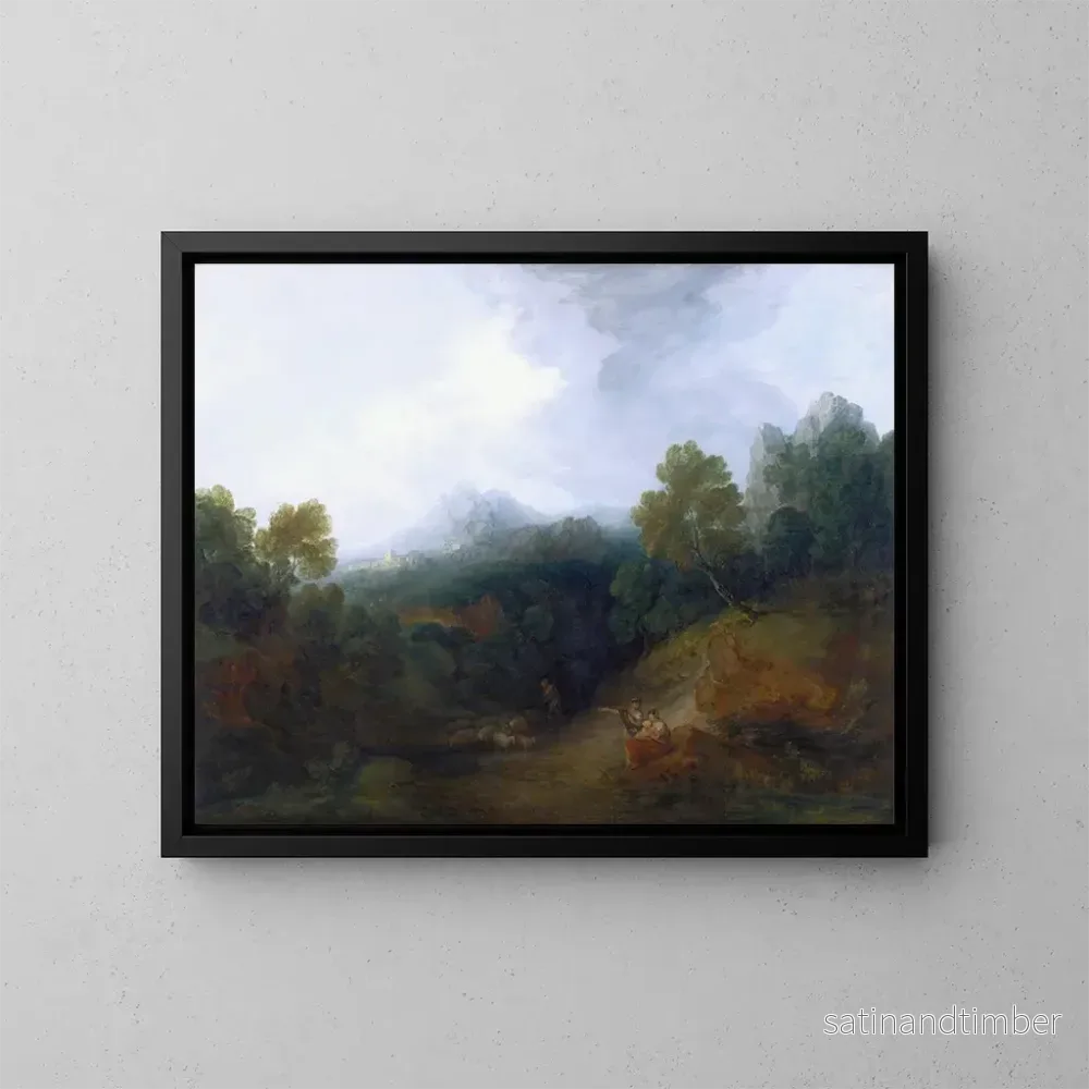 Reproduktion av målningen Landskap med en flock av får - Thomas Gainsborough