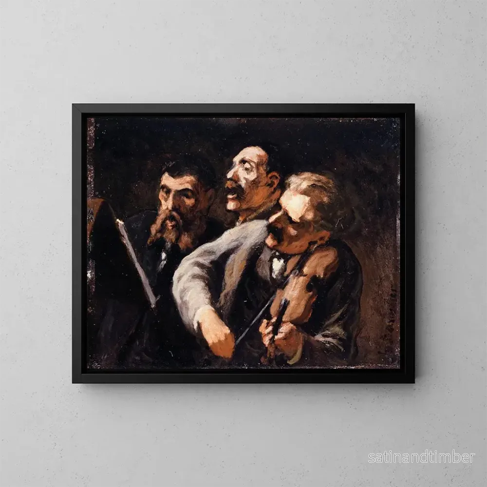 Reproduktion av målningen Trio d’amateurs – Honoré Daumier Reproduktion av målningen Trio d’amateurs – Honoré Daumier
