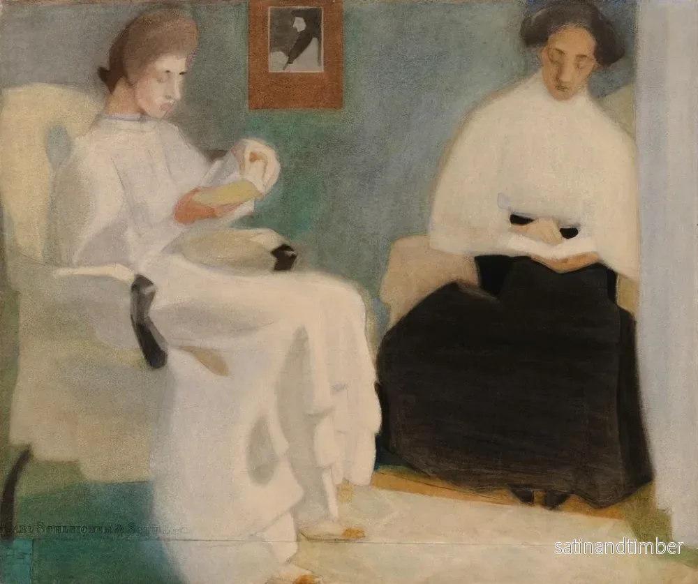 Reproduktion av målningen Flickor som läser - Helene Schjerfbeck - Bild 2