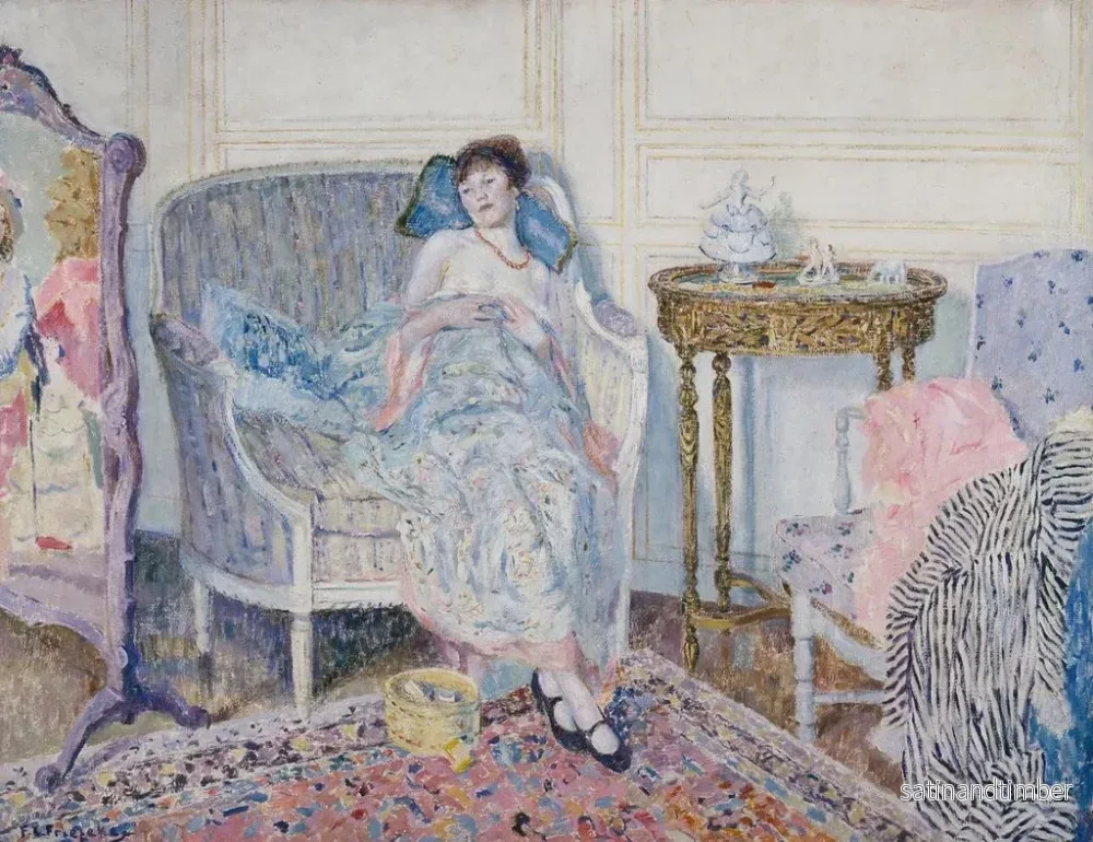 Reproduktion av målningen i boudoiren - Frederick Carl Frieseke - Bild 2