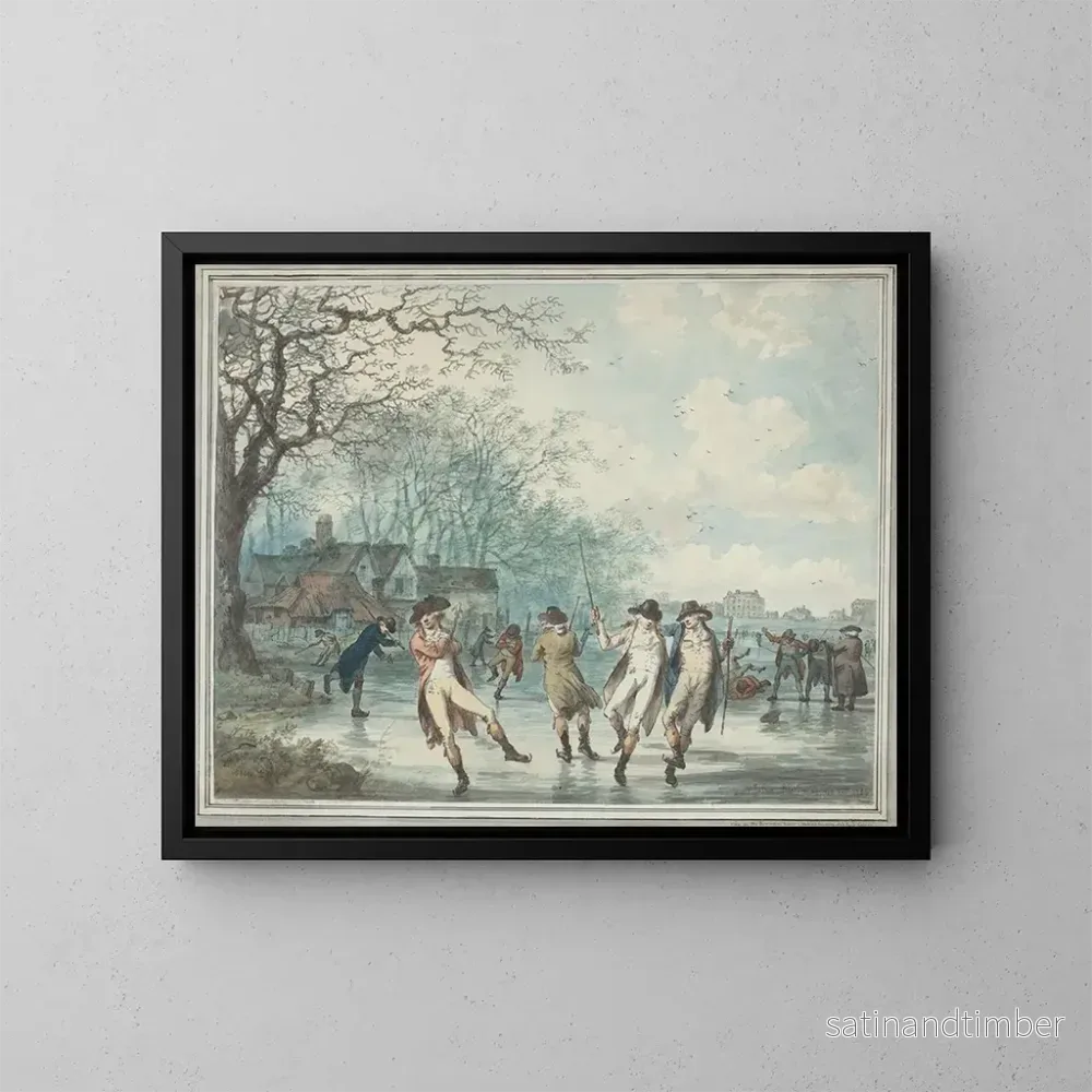 Reproduktion av målningen av skridskoåkare på Serpentine i Hyde Park – Julius Caesar Ibbetson Reproduktion av målningen av skridskoåkare på Serpentine i Hyde Park – Julius Caesar Ibbetson