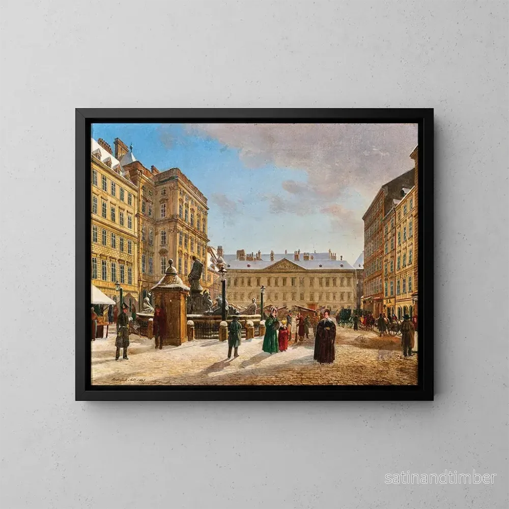 Reproduktion av målningen Le nouveau marché à Vienne en hiver - Rudolf von Alt