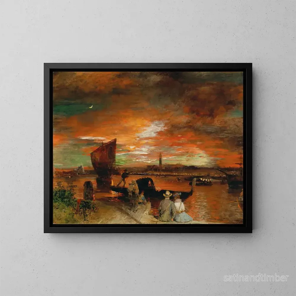 Reproduktion av målningen En scen vid skymningen i Venedig – Oswald Achenbach Reproduktion av målningen En scen vid skymningen i Venedig – Oswald Achenbach