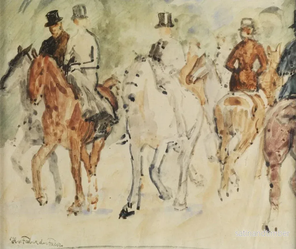 Reproduktion av målningen La Sortie à cheval - Hans von Faber du Faur - Bild 2