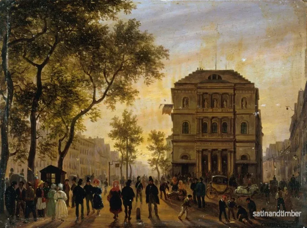 Reproduktion av målningen Le Théâtre de l'Ambigu-Comique et le boulevard Saint-Martin - Giuseppe Canella - Bild 2