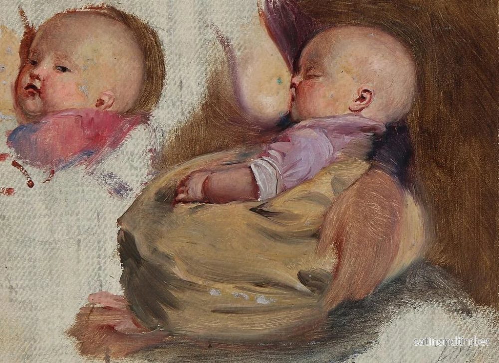 Reproduktion av målningen Studie av ett ammande barn - Julius Friedländer - Bild 2