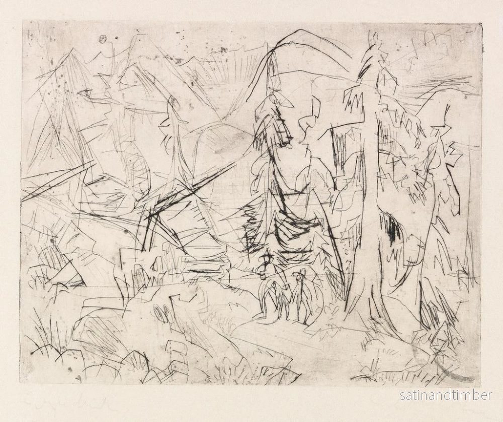 Reproduktion av målningen av granar och stugor - Ernst Ludwig Kirchner - Bild 2