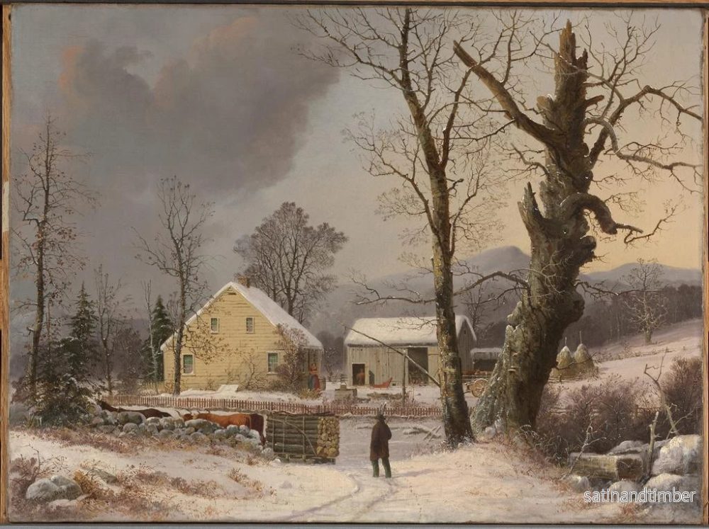 Reproduktion av målningen vinterlandskap - George Henry Durrie - Bild 2