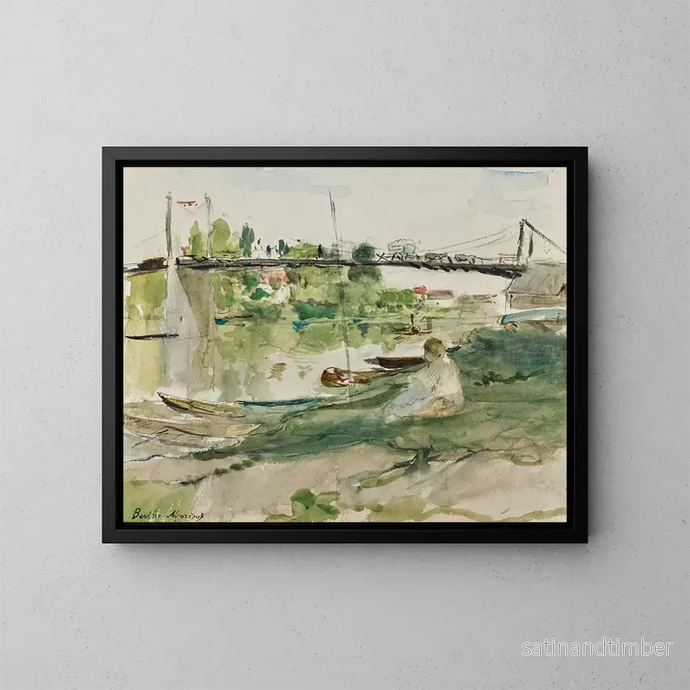 Reproduktion av målningen Le pont sur l'Oise - Berthe Morisot