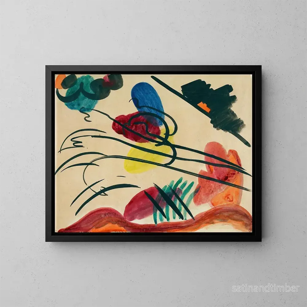 Reproduktion av målningen med tre ryttare - Wassily Kandinsky