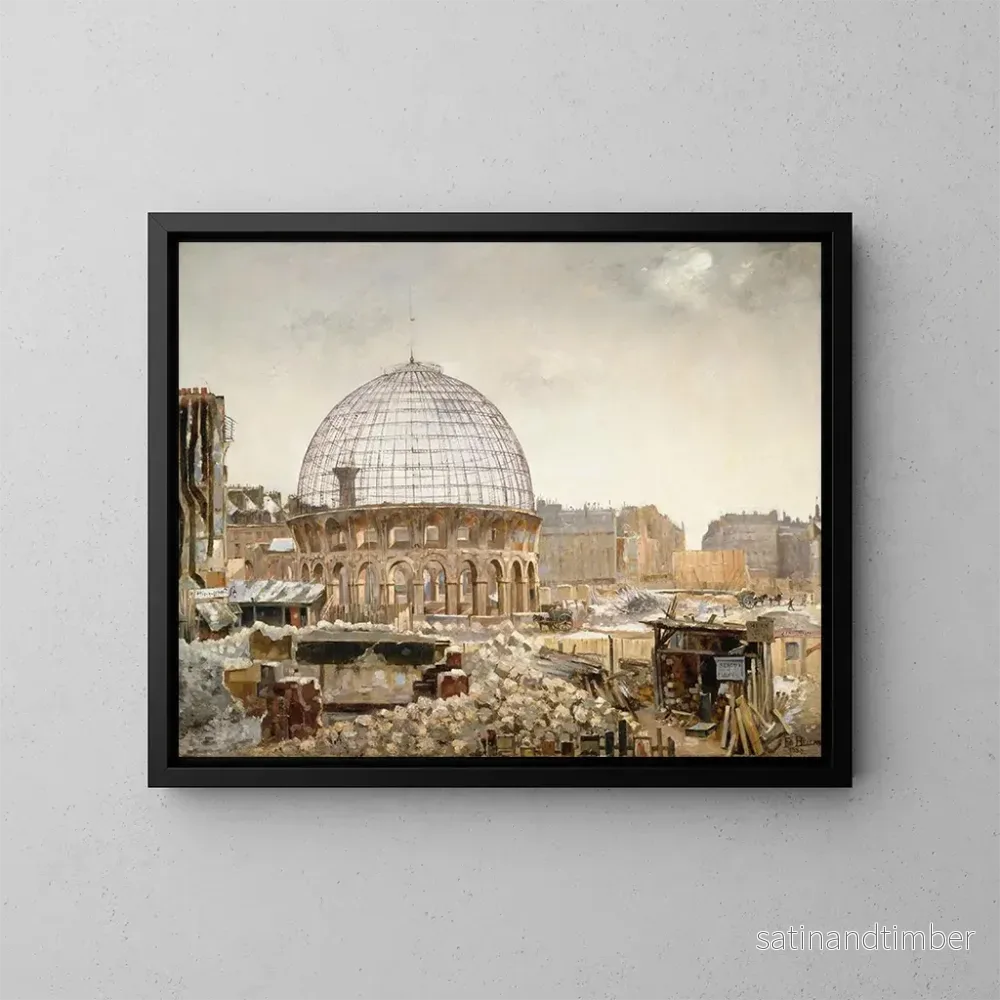 Reproduktion av målningen La démolition de la Halle au blé - Henri Ferdinand Bellan