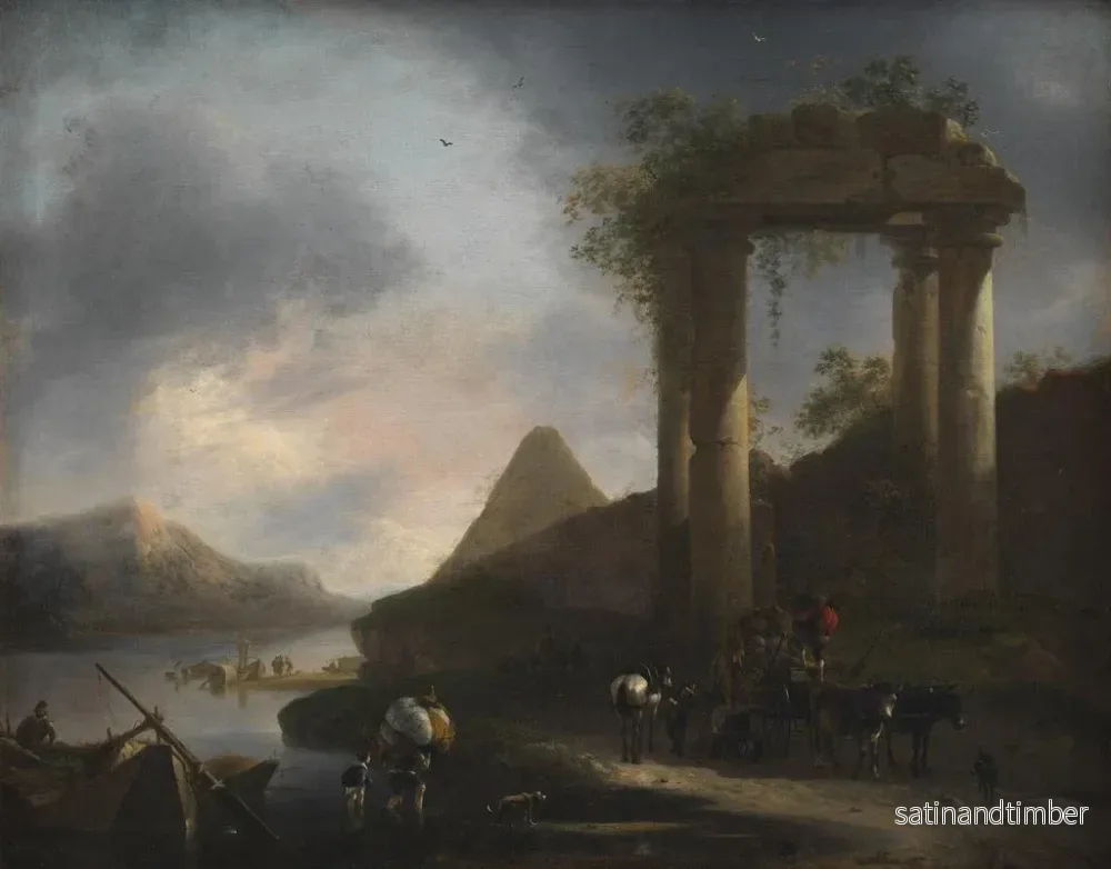Reproduktion av målningen landskap italienskt med klassiska ruiner - Willem Schellinks - Bild 2
