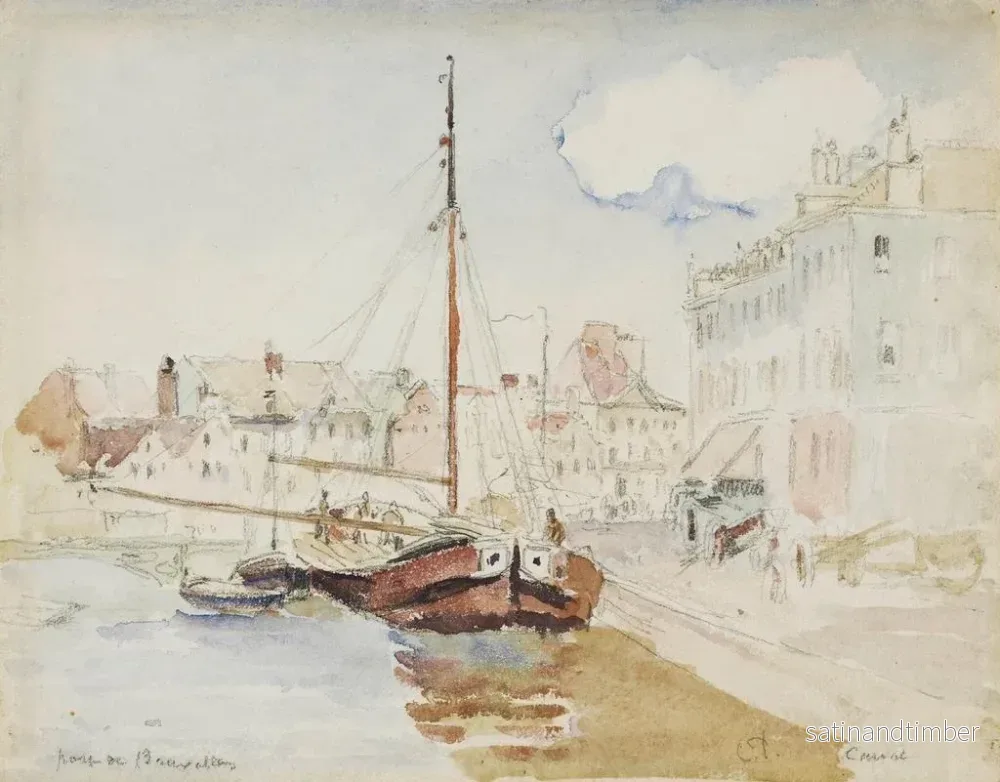 Reproduktion av målningen av hamnen i Bryssel - Camille Pissarro - Bild 2