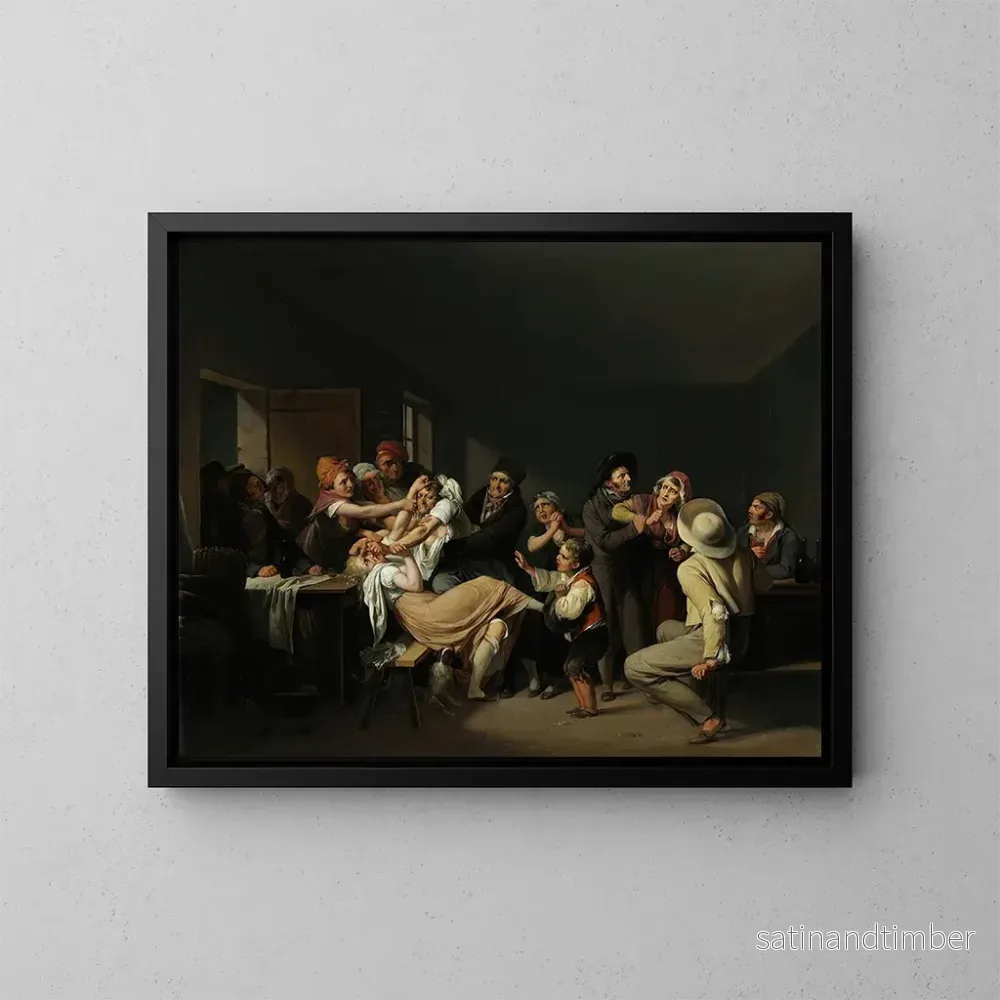 Reproduktion av målningen Les Femmes en lutte - Louis Léopold Boilly
