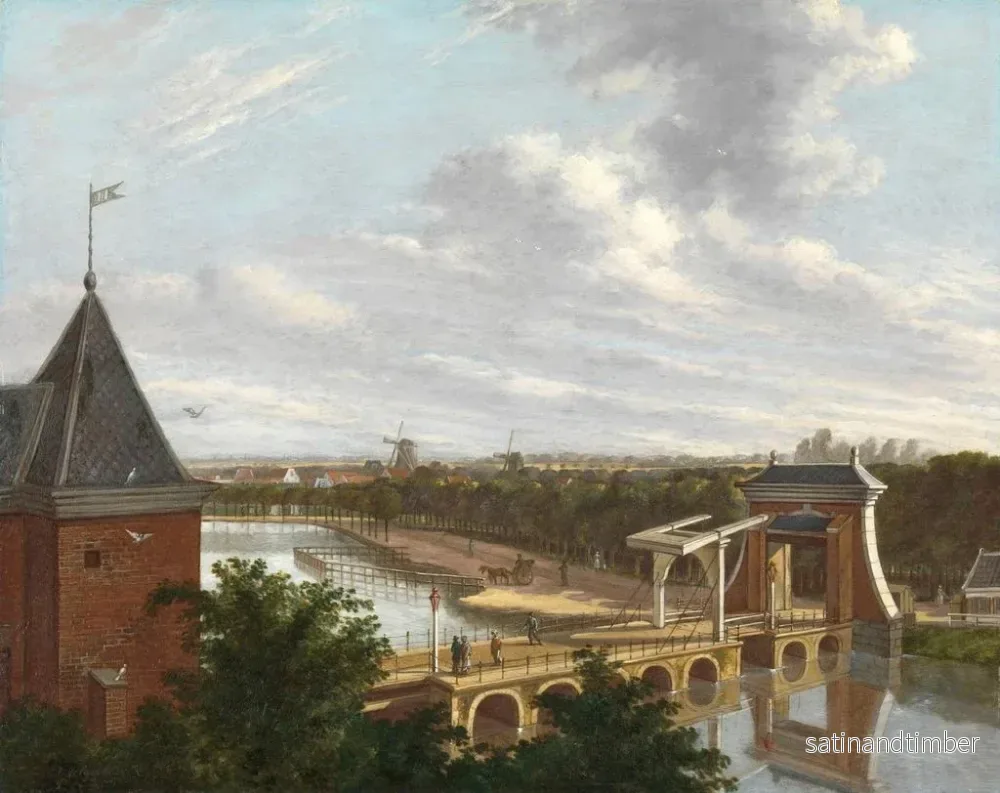 Reproduktion av målningen Le canal extérieur d'Amsterdam près de la Leidsepoort vu depuis le théâtre - Johannes Jelgerhuis - Bild 2
