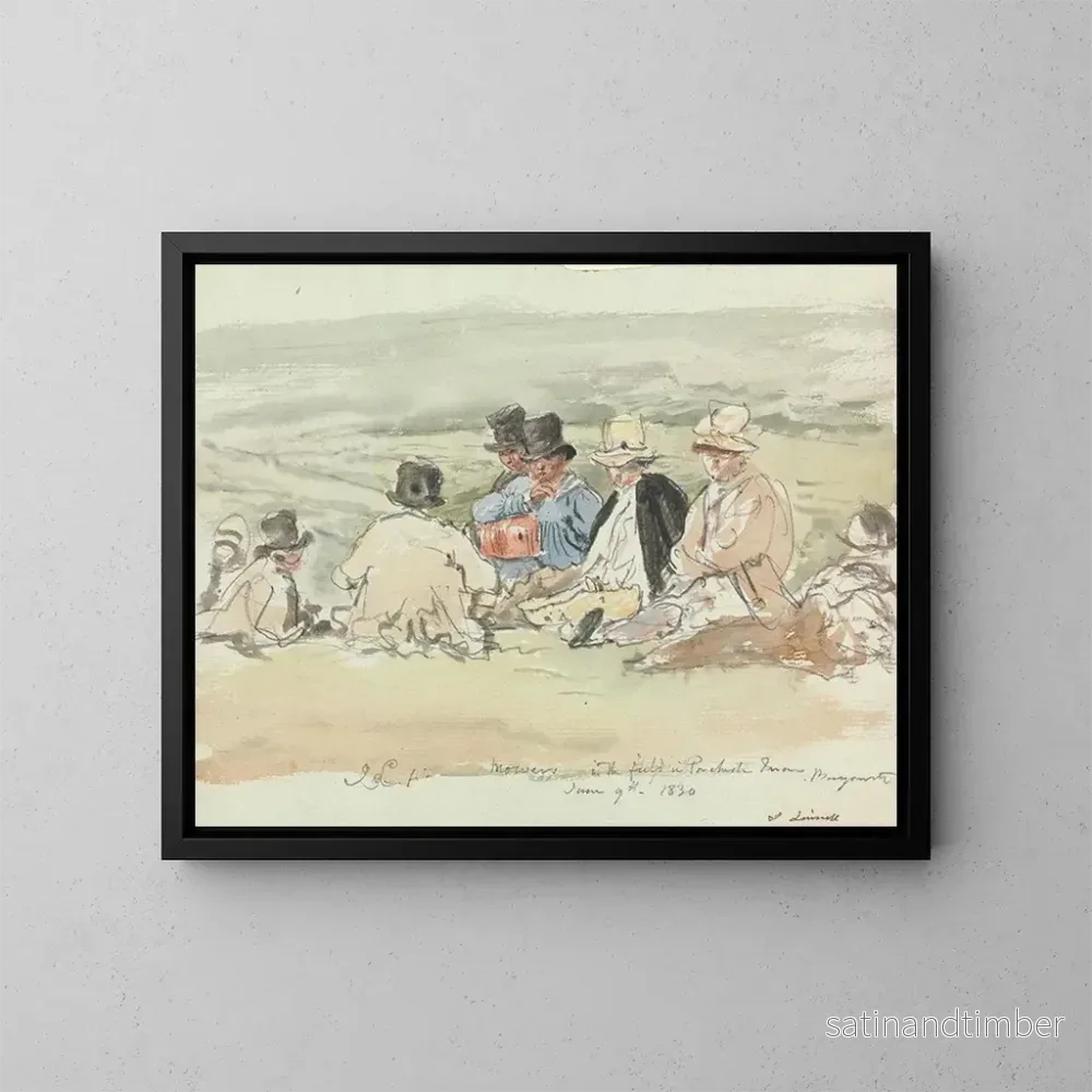 Reproduktion av målningen Slåtterarbetare på fältet vid Porchester Terrace, Bayswater, 9 juni 1830 – John Linnell