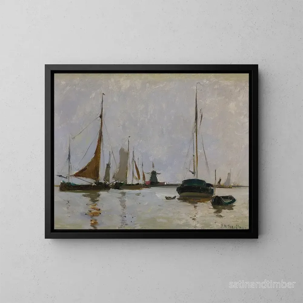 Reproduktion av målningen av lugn hamn i Nederländerna – John Henry Twachtman Reproduktion av målningen av lugn hamn i Nederländerna – John Henry Twachtman