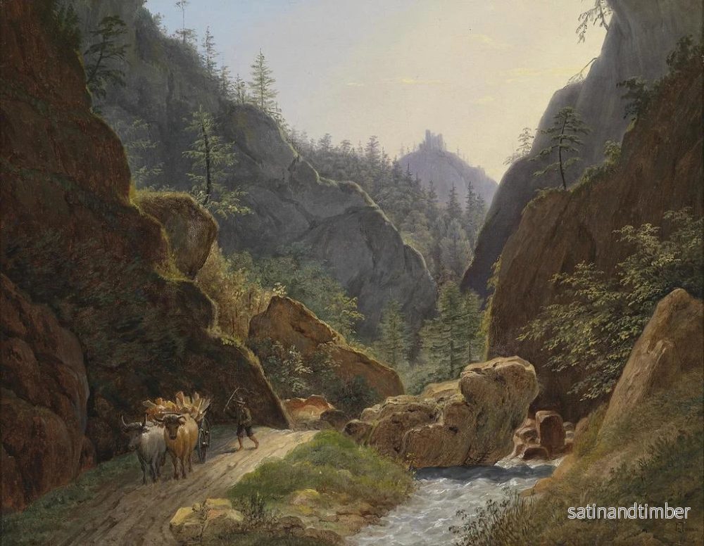 Reproduktion av målningen av bonde med oxar i närheten av Schottwien - Matthias Rudolf Toma - Bild 2