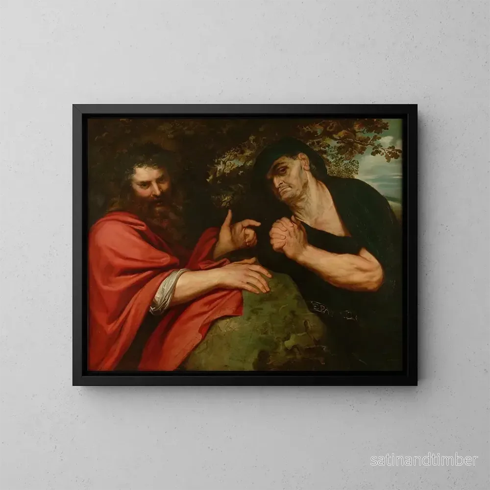 Reproduktion av målningen Démocrite och Héraclite - Peter Paul Rubens