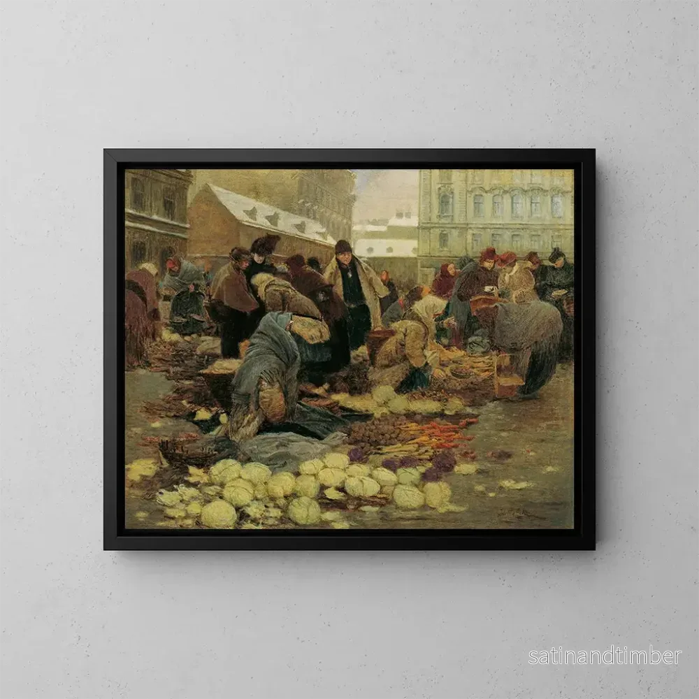 Reproduktion av målningen av den kroatiska marknaden på Haide i Wien – Johann Nepomuk Geiger Reproduktion av målningen av den kroatiska marknaden på Haide i Wien – Johann Nepomuk Geiger