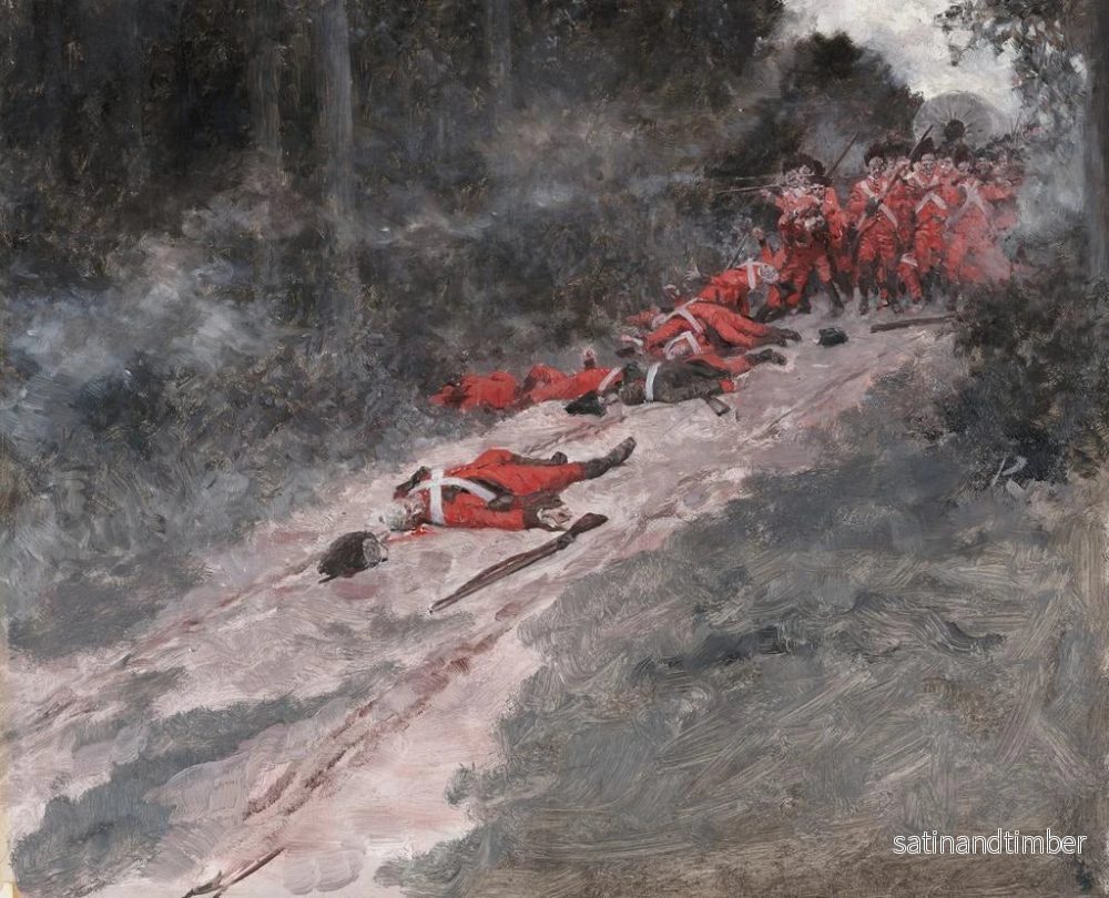 Reproduktion av målningen La défaite de Braddock, bataille de Monongahela - Howard Pyle - Bild 2