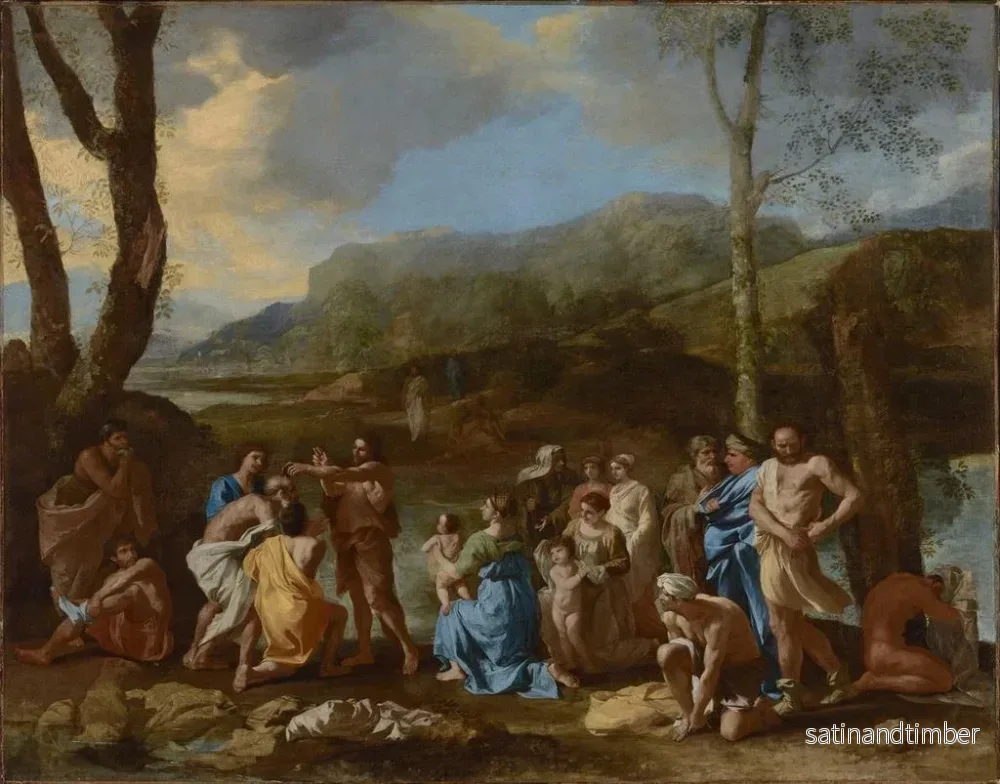 Reproduktion av målningen Saint Jean Baptiste dans le fleuve Jourdain - Nicolas Poussin - Bild 2