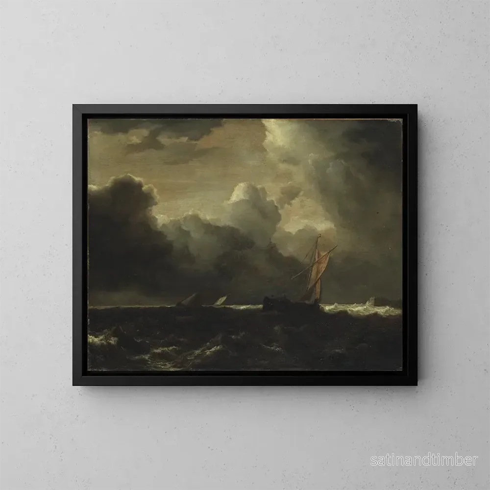 Reproduktion av målningen av åskmoln över havet - Jacob van Ruisdael