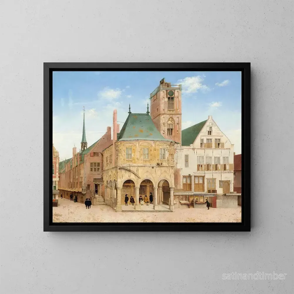 Reproduktion av målningen av den gamla stadshuset i Amsterdam – Pieter Jansz Saenredam