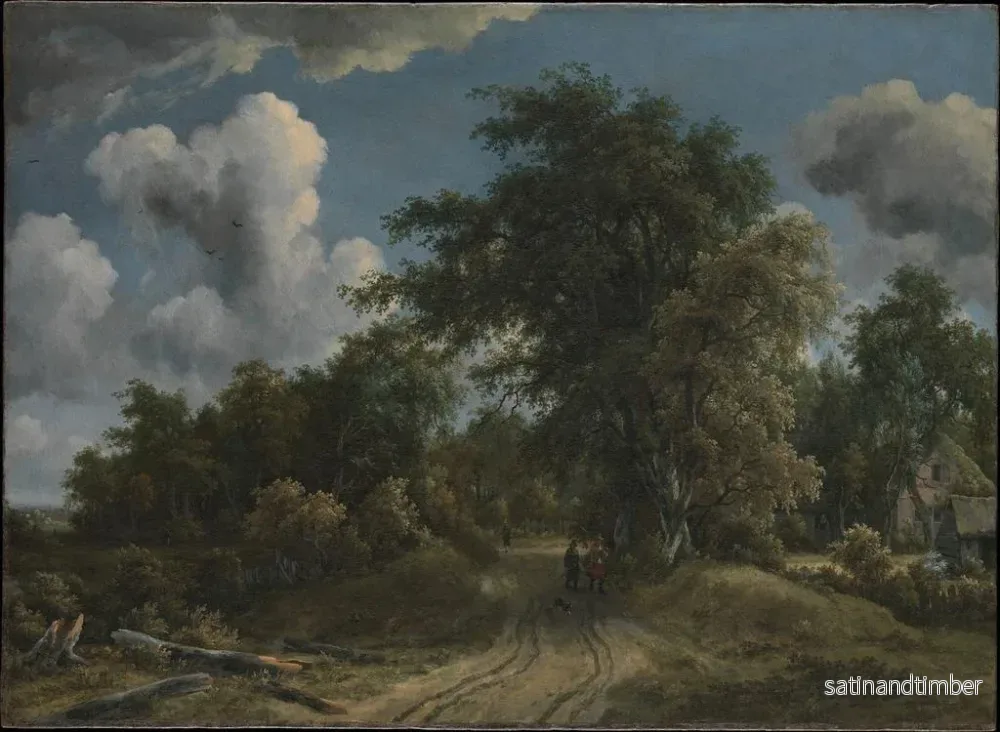 Reproduktion av målningen av vägbild i skogen - Meindert Hobbema - Bild 2