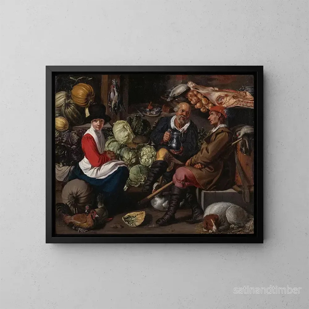 Reproduktion av målningen Vendeurs de légumes - Ecole de Willem Pieterszoon Buytewech