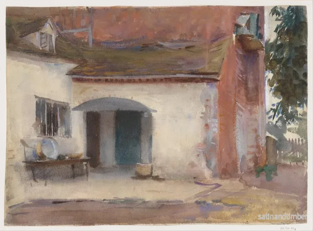 Reproduktion av målningen av huset och gården - John Singer Sargent - Bild 2