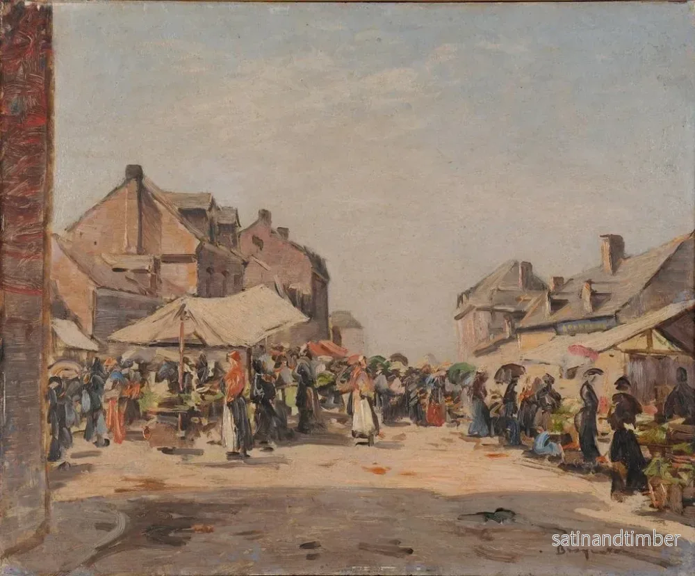 Reproduktion av målningen Le marché de Cayeux-sur-Mer - Louis Braquaval - Bild 2