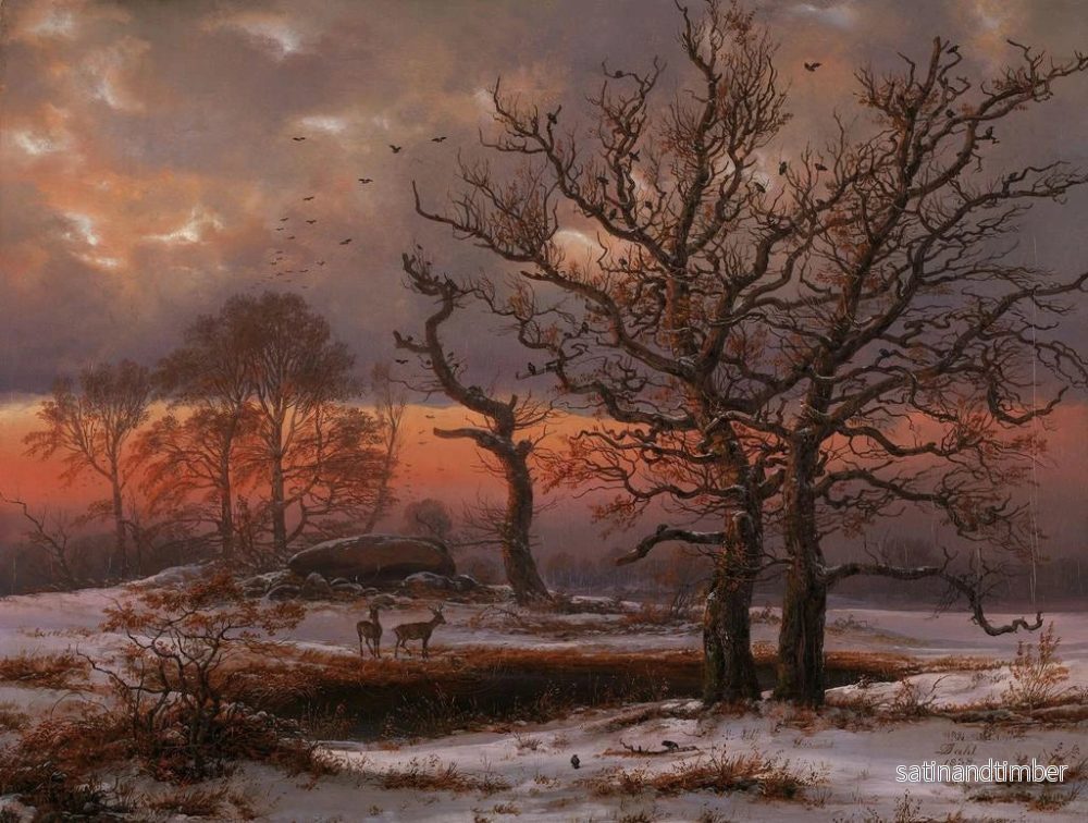 Reproduktion av målningen av dansk vinterlandskap med dolmen - Johan Christian Dahl - Bild 2