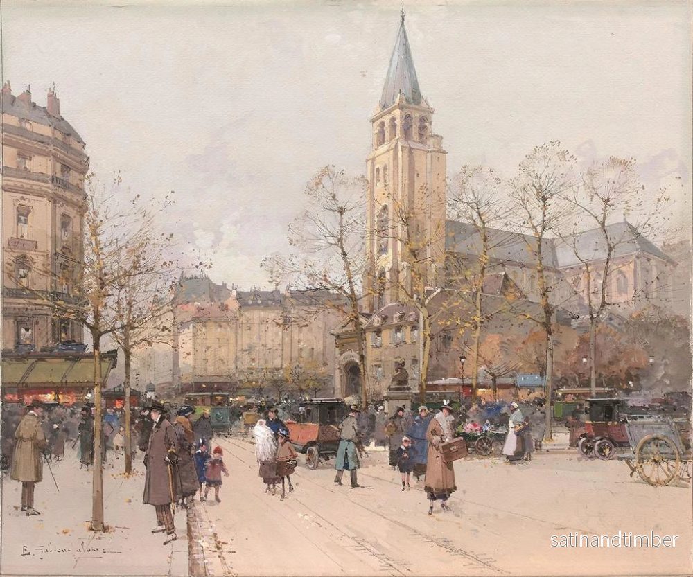 Reproduktion av målningen Vue des boulevards Saint-Germain-des-Prés - Eugène Galien-Laloue - Bild 2