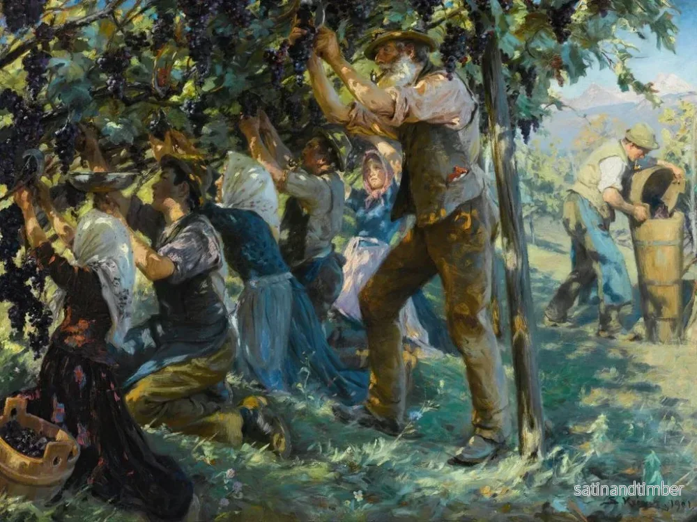 Reproduktion av målningen Skördet av vin i Tyrol - Peder Severin Krøyer - Bild 2