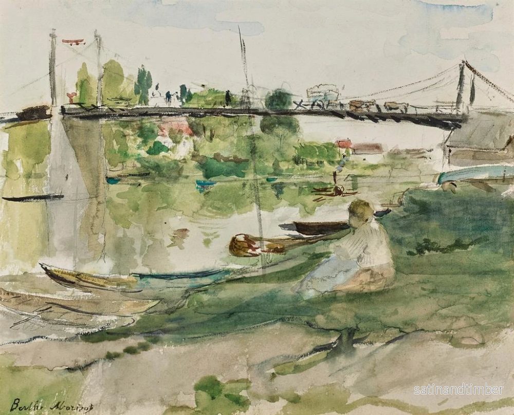 Reproduktion av målningen Le pont sur l'Oise - Berthe Morisot - Bild 2