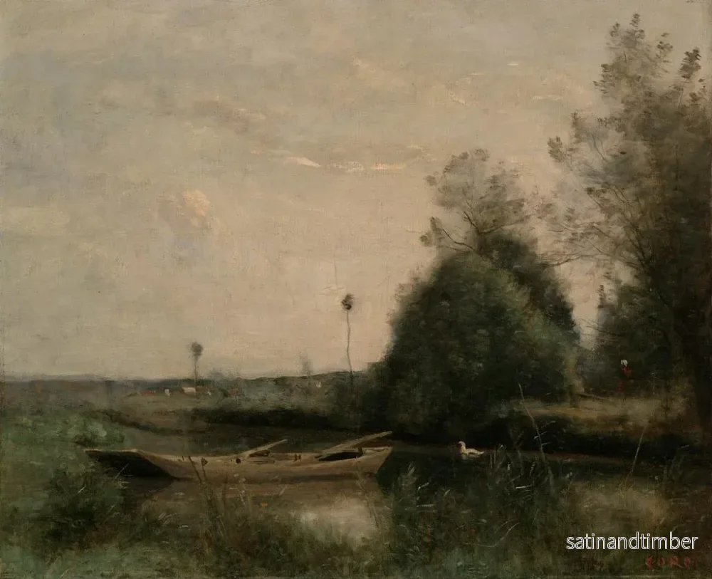 Reproduktion av målningen En damm i Mortain - Jean-Baptiste-Camille Corot - Bild 2