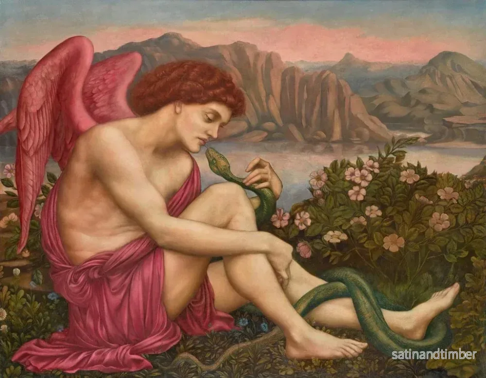 Reproduktion av målningen L'Ange avec le Serpent - Evelyn De Morgan - Bild 2