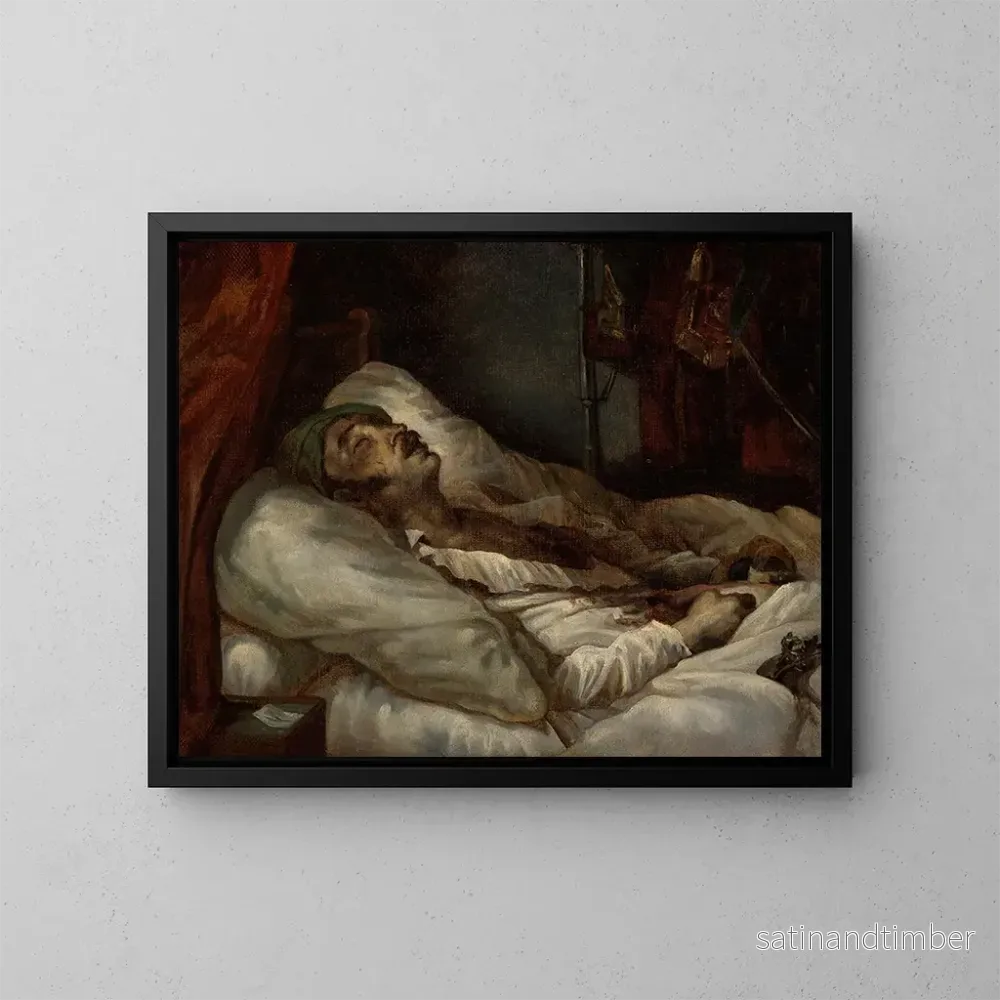 Reproduktion av målningen Le général Letellier sur son lit de mort - Théodore Géricault